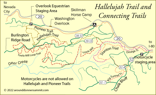 map of Hallelujah Trail, Tahoe National Forest, CA