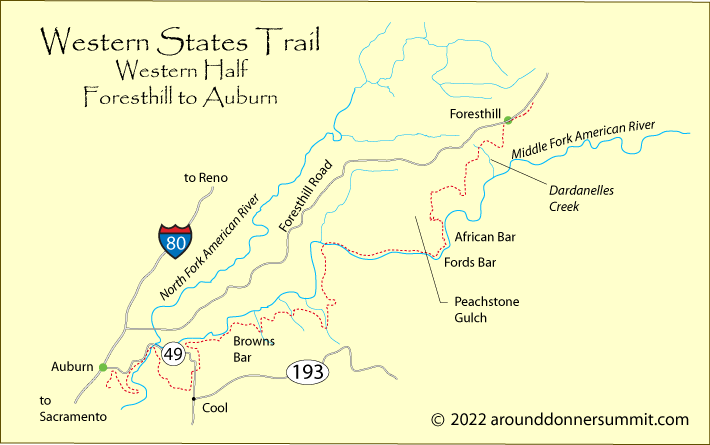 map Western States Trail from Squaw Valley to Auburn