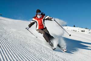 photo of skier on  slope